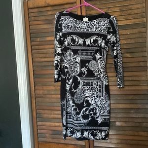 Black/Silver Designed Cache Dress, size 2